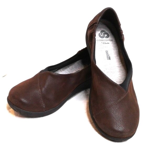 Clarks Cloudsteppers Womens Sillian Jetay Slip On Loafer Flats Brown Size 6.5 - Picture 1 of 10